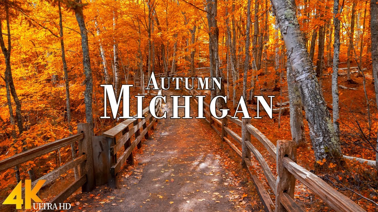 Autumn Michigan 4K Ultra HD • Stunning Footage Michigan, Scenic Relaxation Film with Calming Music.