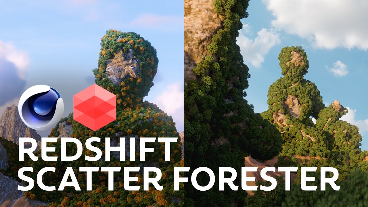 Cinema 4D - How to scatter Forester assets with Redshift