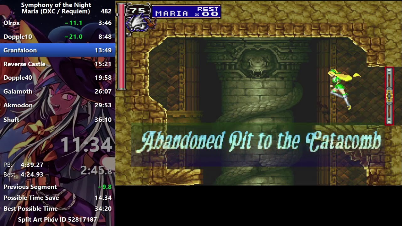 (PB/WR) Castlevania: Symphony of the Night Requiem Maria All Bosses Speedrun in 33:29