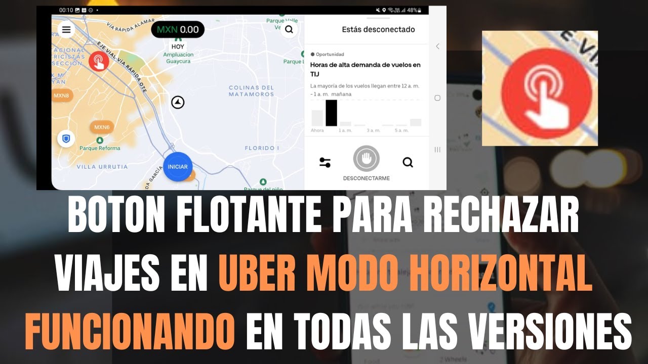 BOTON FLOTANTE EN UBER | RECHAZA VIAJES EN MODO HORIZONTAL | COMO CONFINGURAR FACIL Y RAPIDO