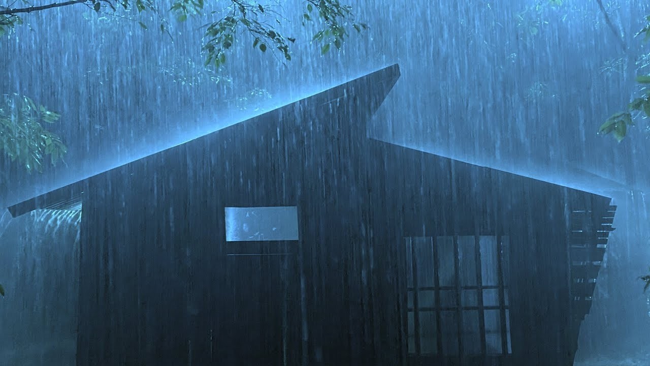 Immerse Yourself and Sleep Soundly with Extremely Heavy Rain & Thunder on Silver Tin Roof in Forest