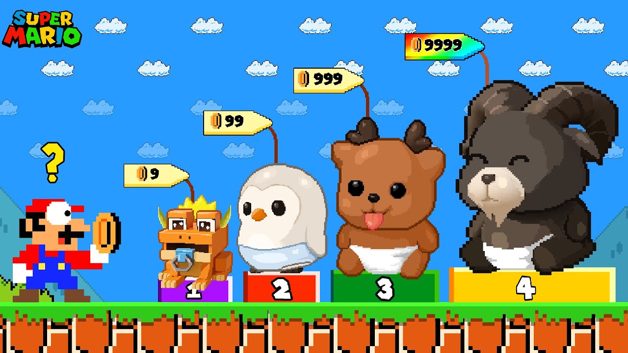 Super Mario Bros. but Mario can Buy All CUTE 99 NIGHTS in the forest Monster Collection