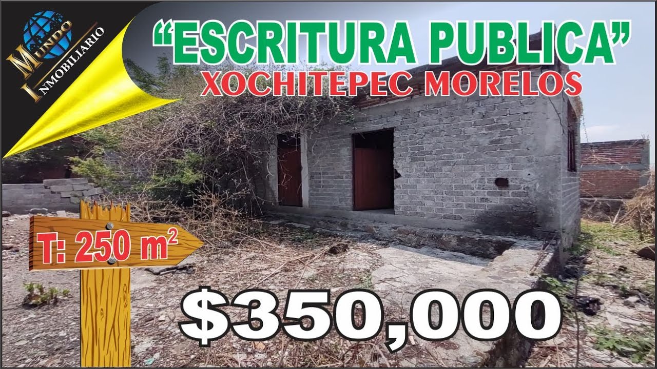 EN VENTA LOTE DE 250m² CON ESCRITURAS PUBLICAS. EN XOCHITEPEC MORELOS