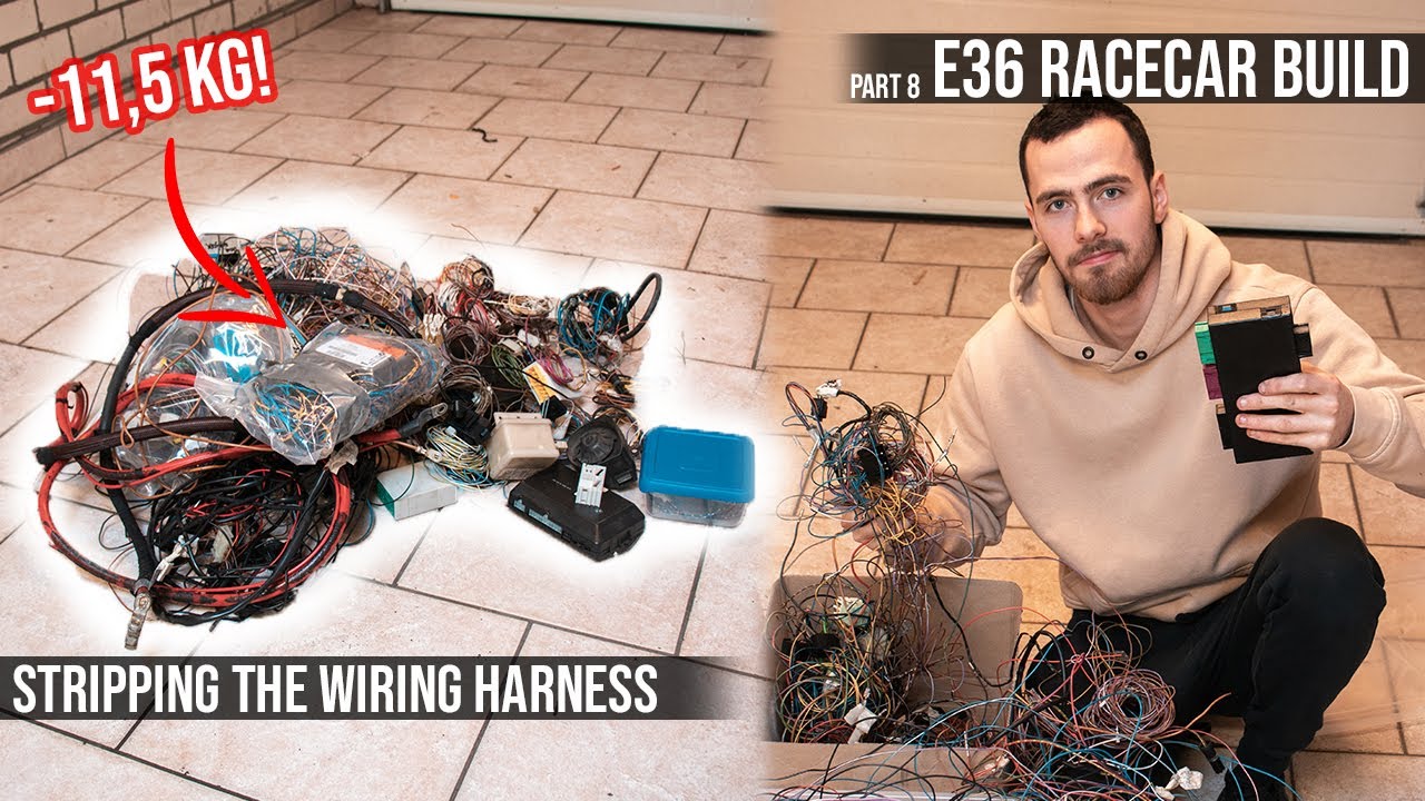 E36 STRIPPING the complete WIRING HARNESS (FULL E36 RACECAR Build series) (Part 8)