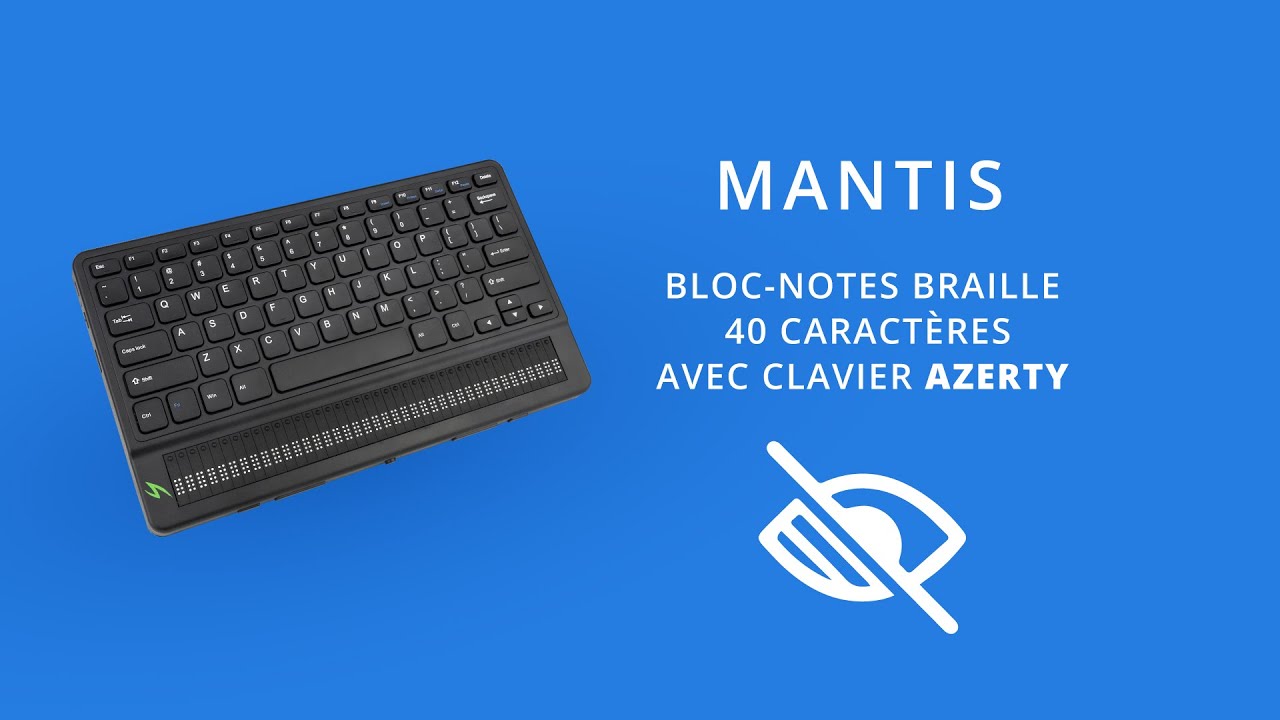 Bloc-notes braille avec clavier AZERTY • Mantis • Humanware • pour personnes aveugles