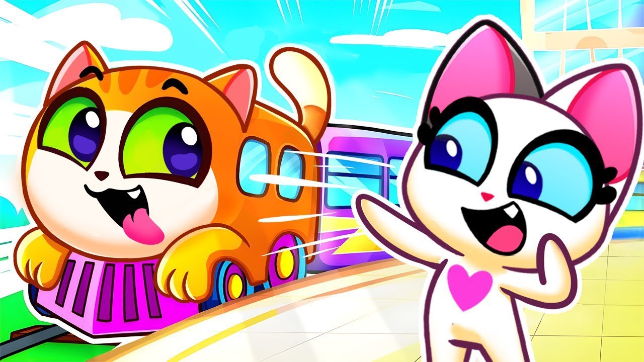 LIVE 7 Hours 🔴 Train, Don’t Leave Me! 🚆 Kitten Train Chase | Learn Railway Safety for Kids