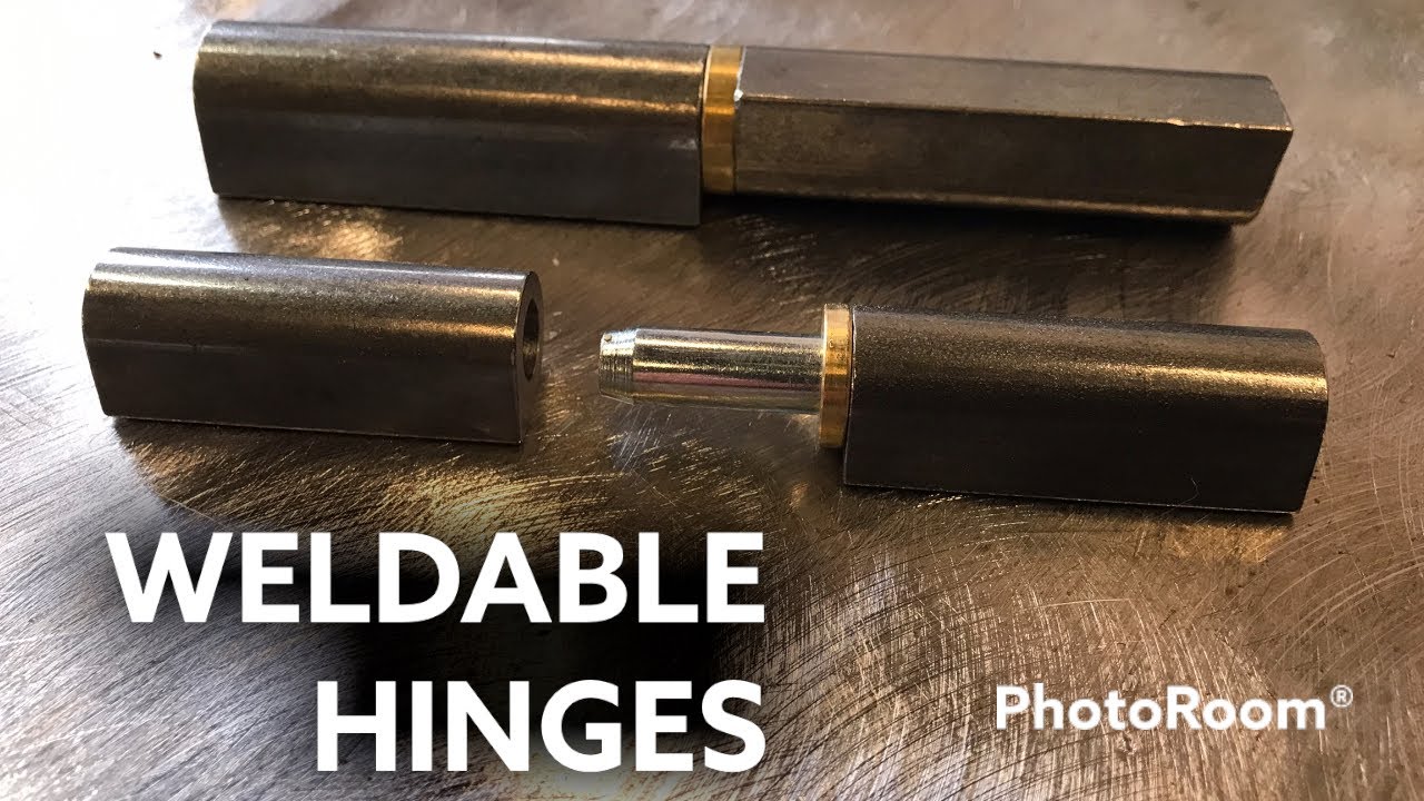 Welding weldable bullet hinges for a steel door.