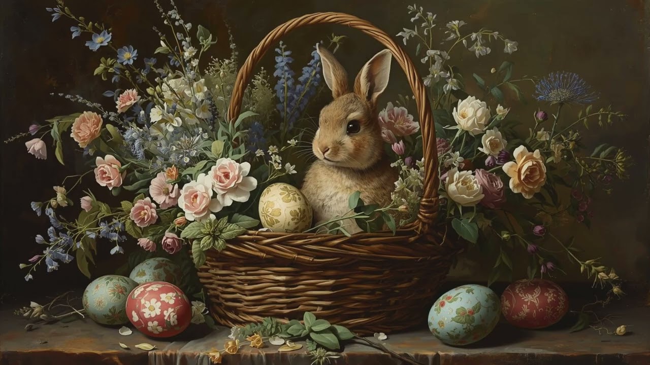 Old World Easter Garden | 4K TV Art | Whimsical Bunny Screensaver