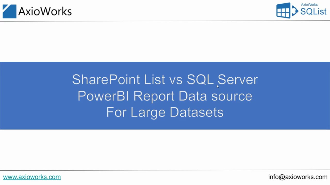 SharePoint Online List vs SQL Server as Data Source in Power-BI