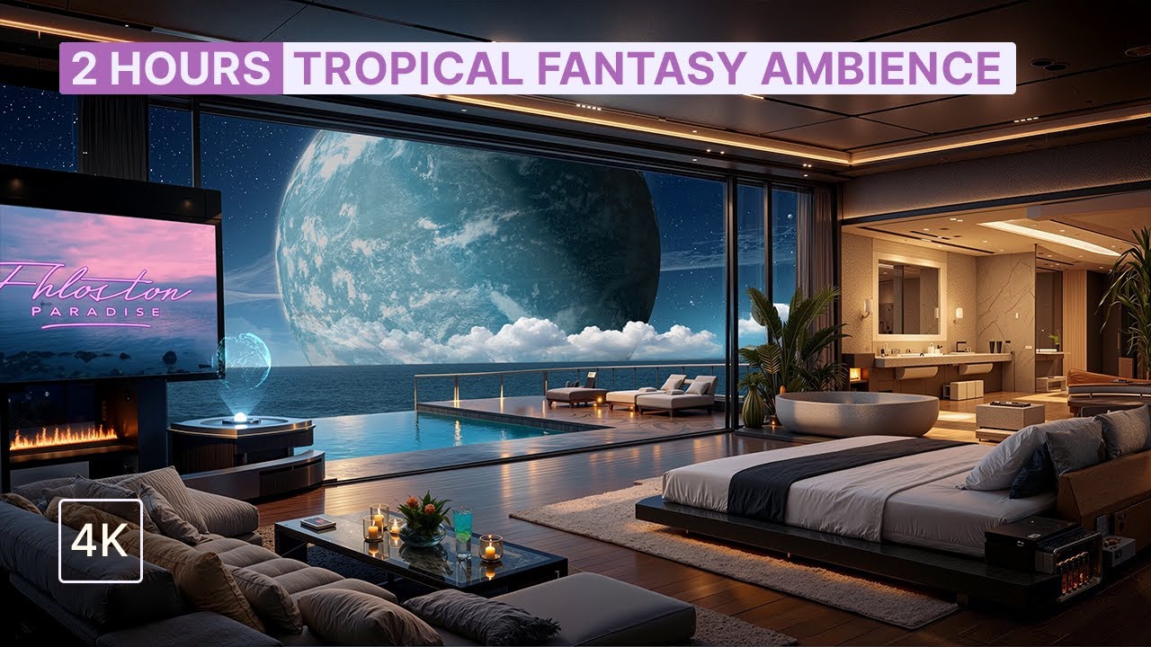 🌴 Holiday On Fhloston Paradise – Luxury Space Resort with Ocean Waves | 2 Hours Relaxing Music