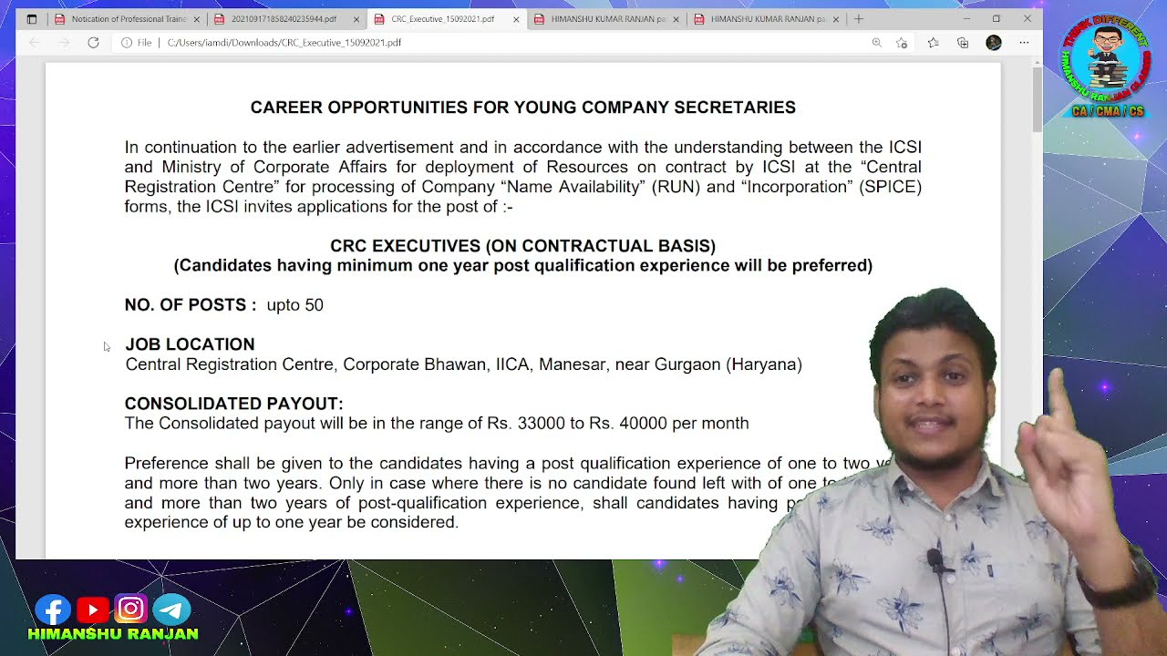 JOB VACANCY FOR YOUNG COMPANY SECRETARIES | 2021 | CRC EXECUTIVES