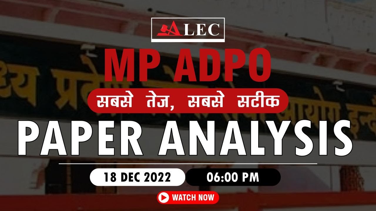 MP ADPO Paper Analysis | Paper Analysis | MPPSC #mpadpo2022
