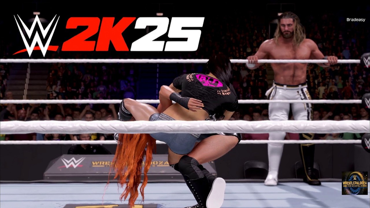 CM Punk and AJ Lee vs Seth Rollins and Becky Lynch – WWE 2K25 Wrestlepalooza Simulation