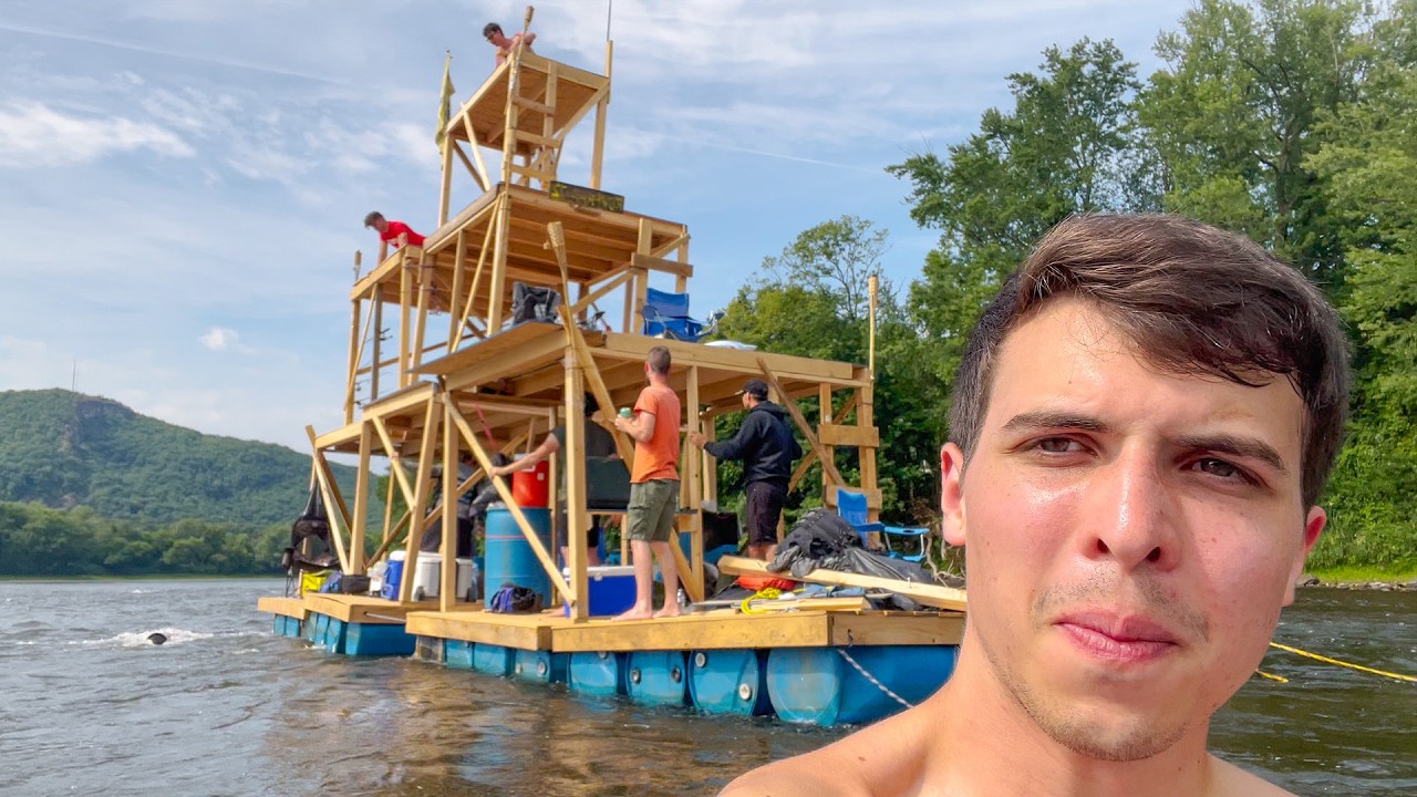 We Built A 4-STORY RAFT In 3 Days. This Is What Happened. (DIY, Homemade, survival, boat/kayak)
