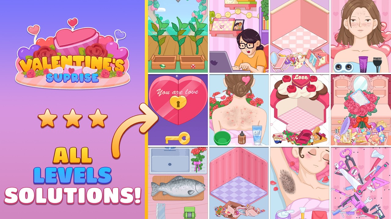 Valentine's Suprise All Levels 1-12 | Tidy Up: Satisfied ASMR | Complete Walkthrough & Solutions! 🎯