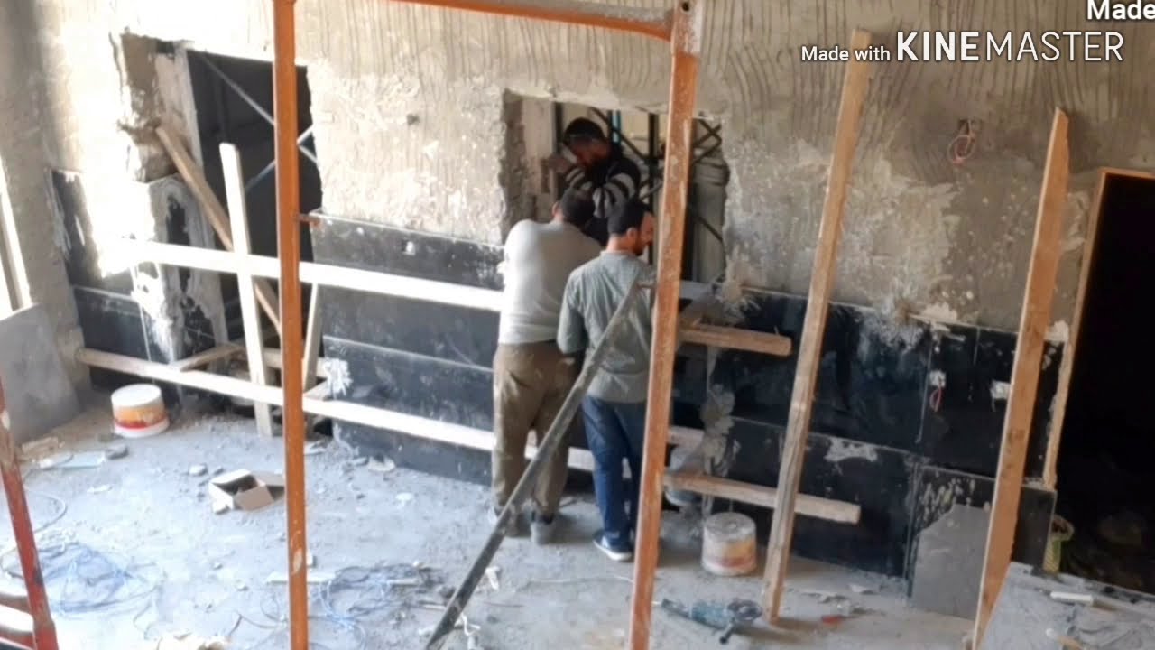 اسرار تثبيت الحوائط الرخام والجرانيت بالشدة الخشب Painting with marble and granite