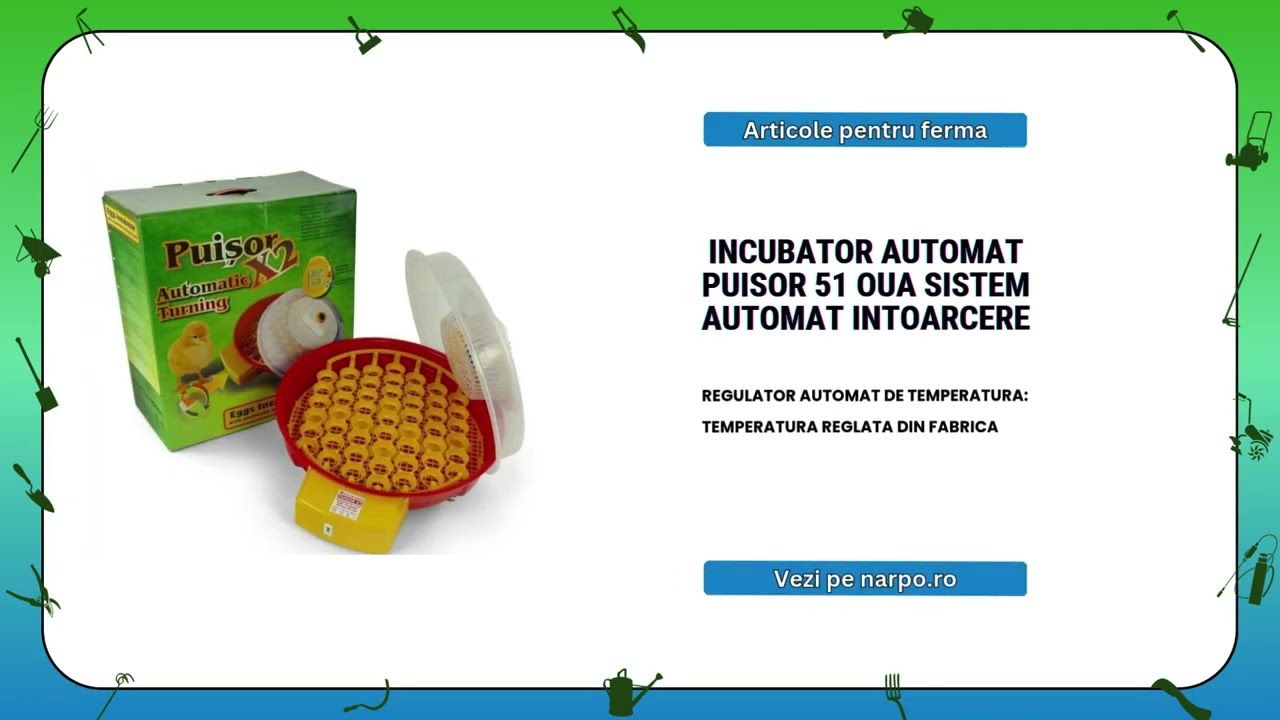 Incubator automat PUISOR X2 IO-104 51 oua cu sistem automat de intoarcere a oualelor