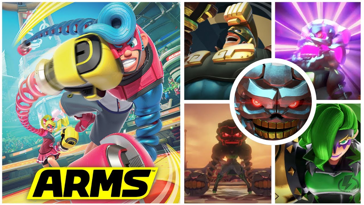 [ARMS] All Boss Battles + Endings!!
