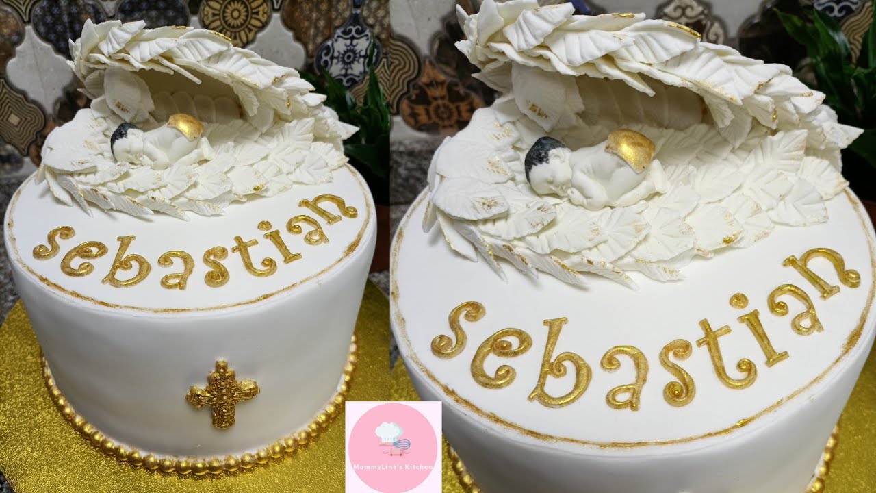 Baby Angel Fondant Christening Cake | Angel Wing's Cake