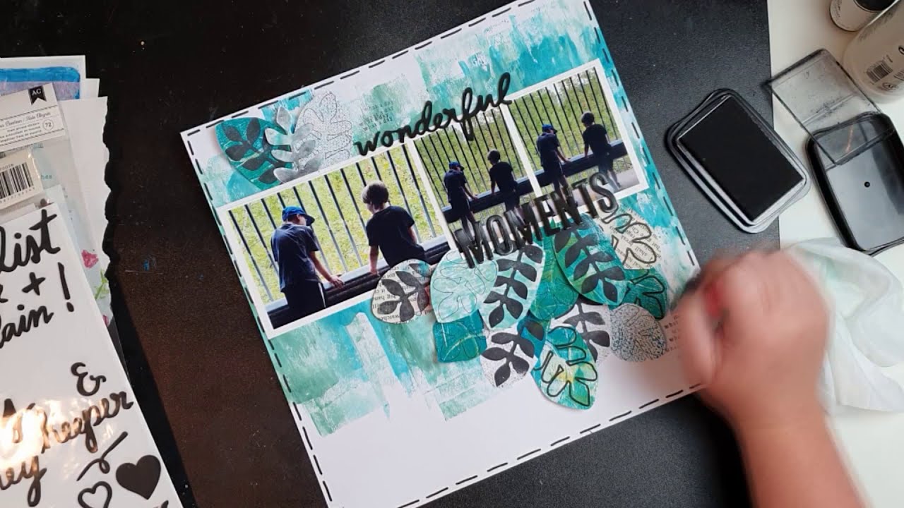 12x12 Mixed Media Scrapbook Layout with Lauren
