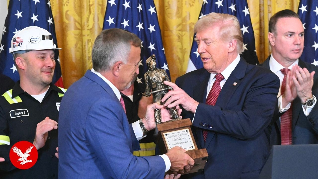 Trump awarded trophy as he's named 'Undisputed Champion' of 'clean' coal by mining executives