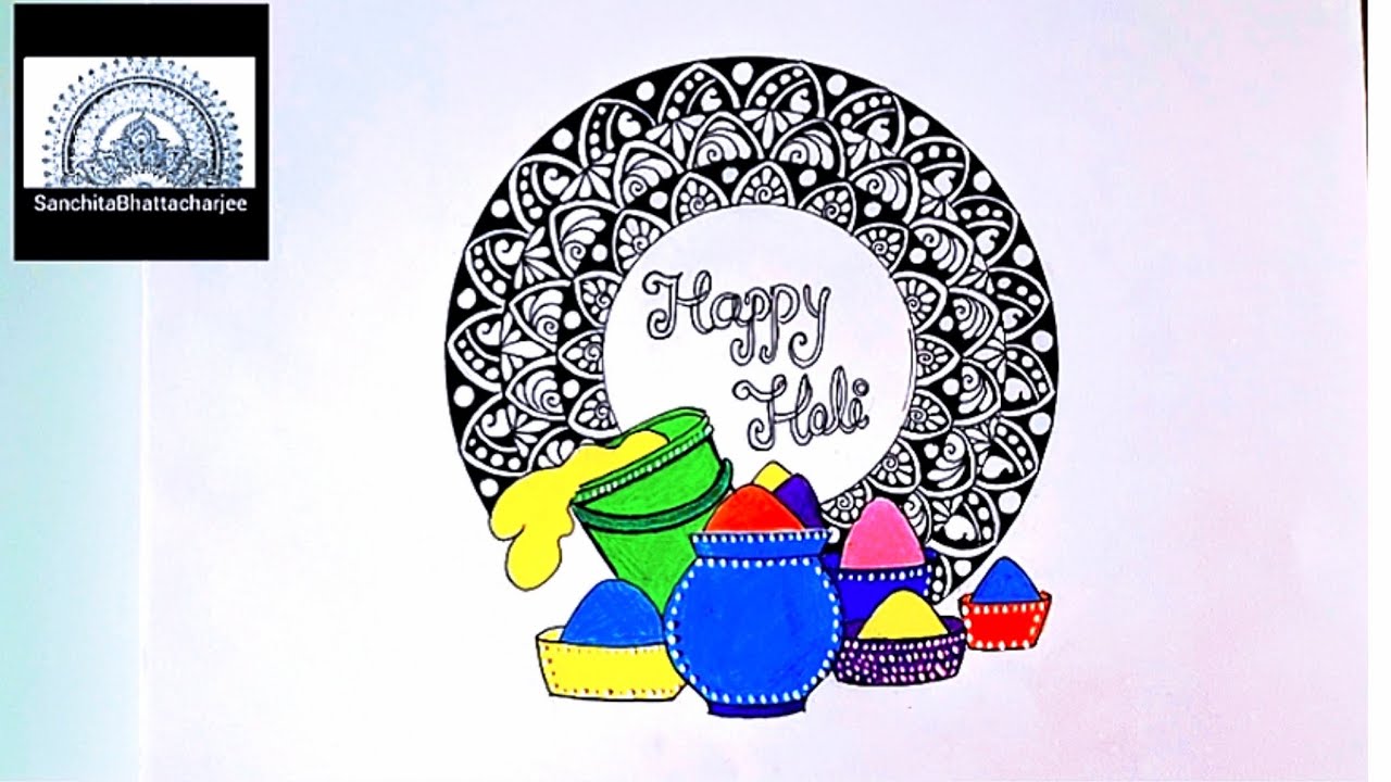  Happy Holi Mandala Art || Simple Mandala Holi Special Art || Step by Step || Easy Mandala Art 