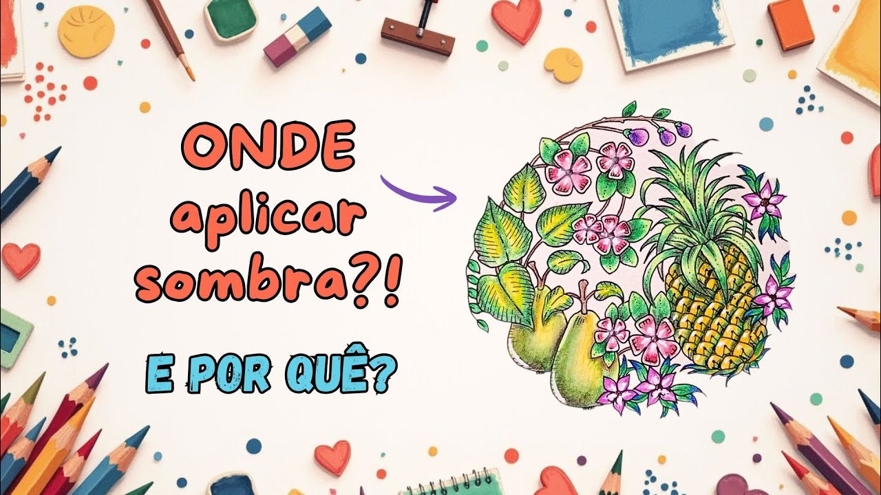 Como aplicar sombra em desenhos de livro de colorir