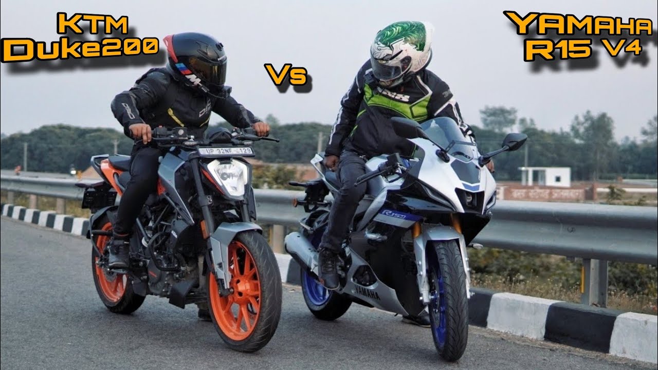 2024 KTM DUKE200 Vs YAMAHA R15V4 ! Top End Battle |