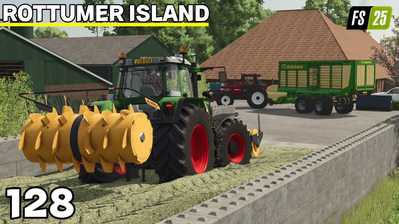 Het Gemaaide Gras Inkuilen & Drijfmest Uitrijden | Rottumer Island #128 | FS25