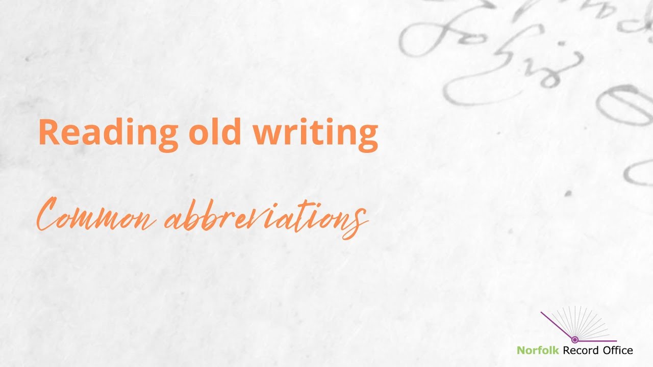 Palaeography- abbreviations