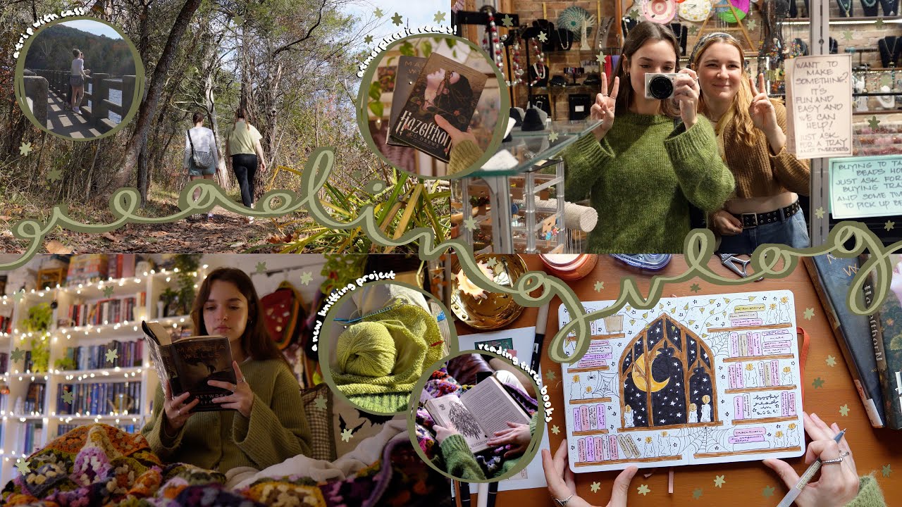 READING VLOG | reading authors i love, a trip with cass, knitting updates, a mini book unhaul🌱