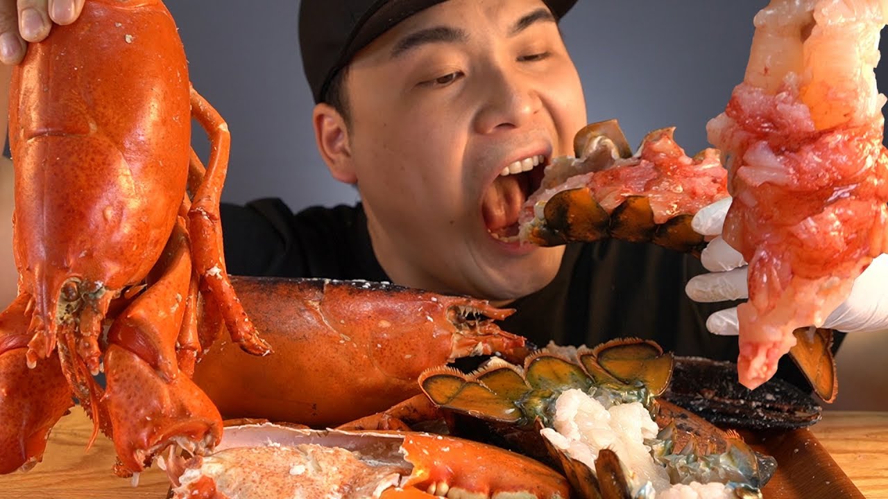 대왕 랍스터 꼬리회와 집게찜 먹방~!! 리얼사운드 social eating Mukbang(Eating Show)