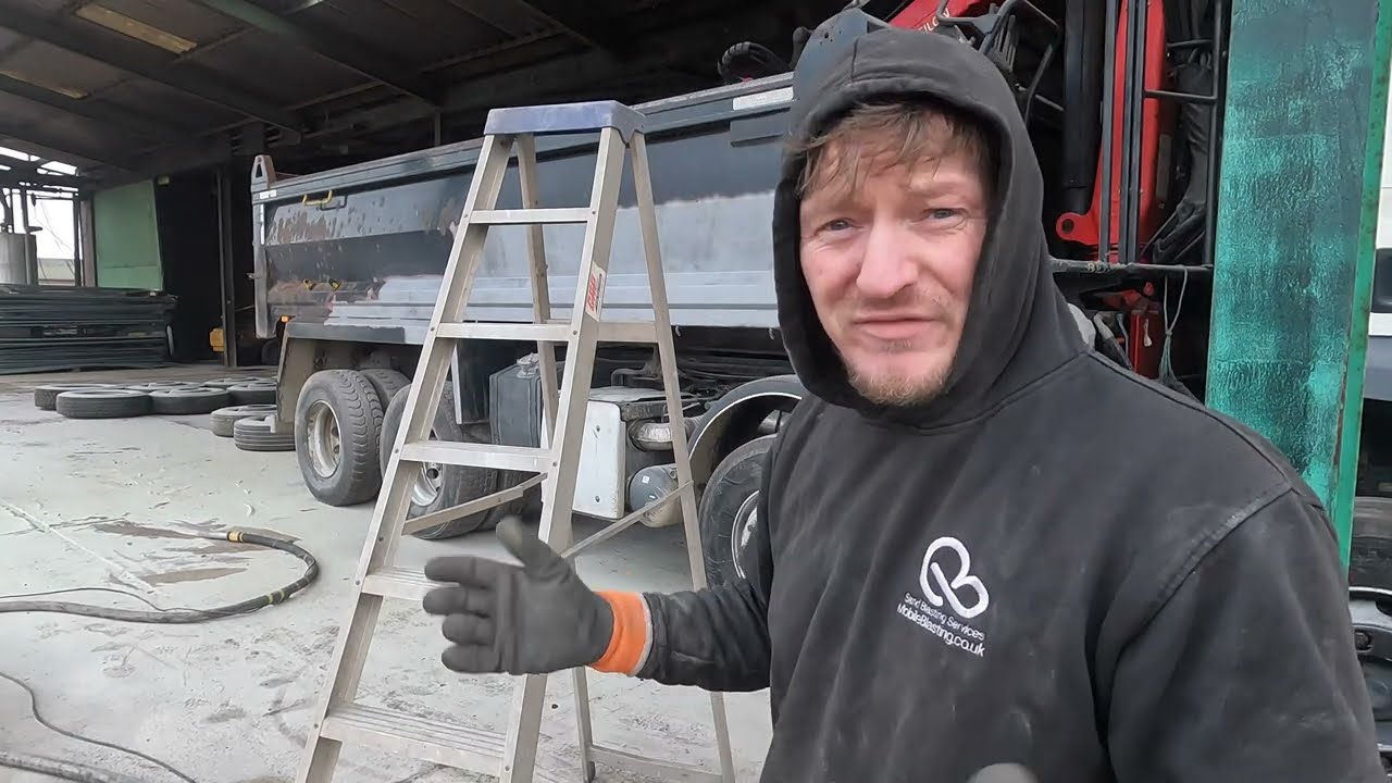 Truck SandBlasting Rust Removal off steel