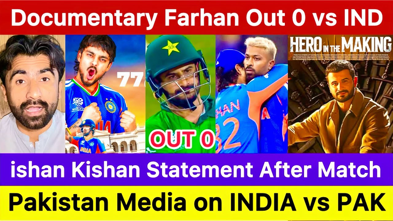 sahibzada farhan documentary | india vs pakistan match reaction | ishan kishan 77 vs pak 