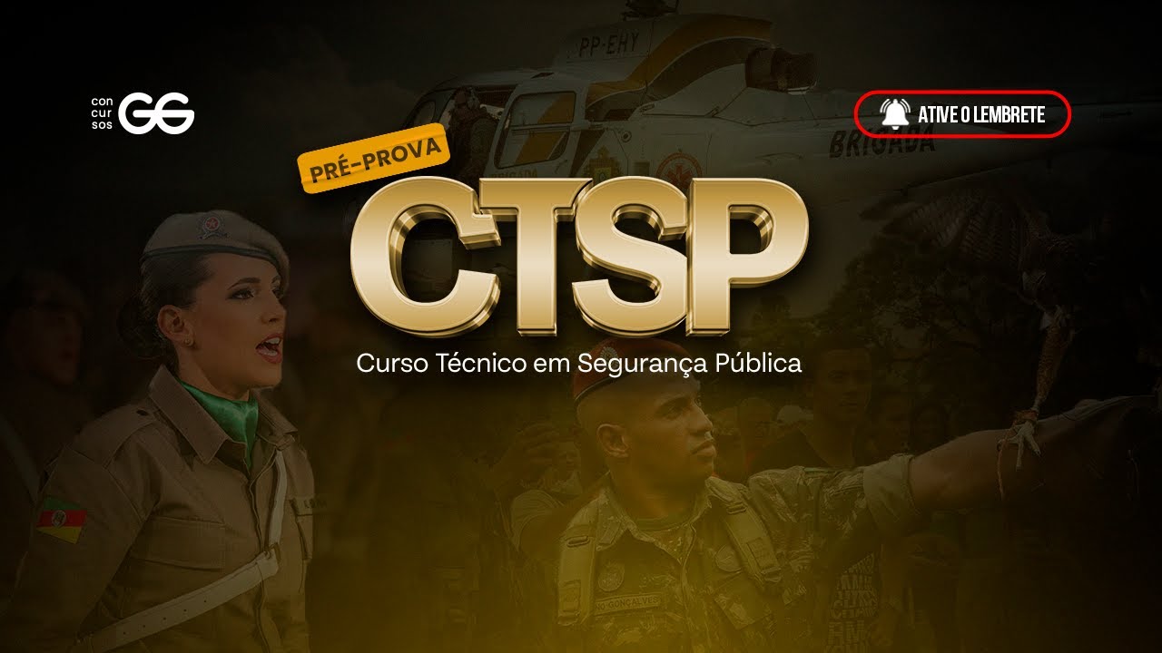 Pré-prova ao vivo CTSP Brigada Militar RS | Revisão Completa Curso Técnico em Segurança Pública