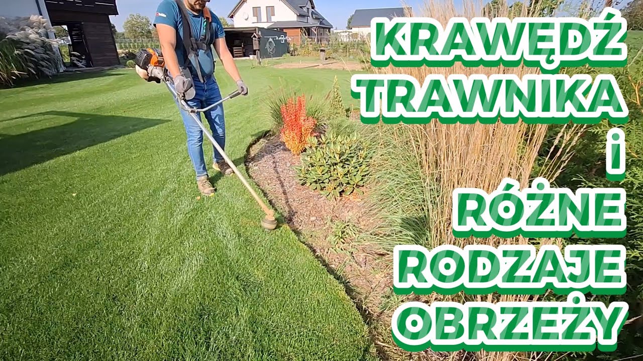 Różne rodzaje NATURALNYCH OBRZEŻY, które są SUPER Krawędziowanie i przycinanie zarośniętego trawnika