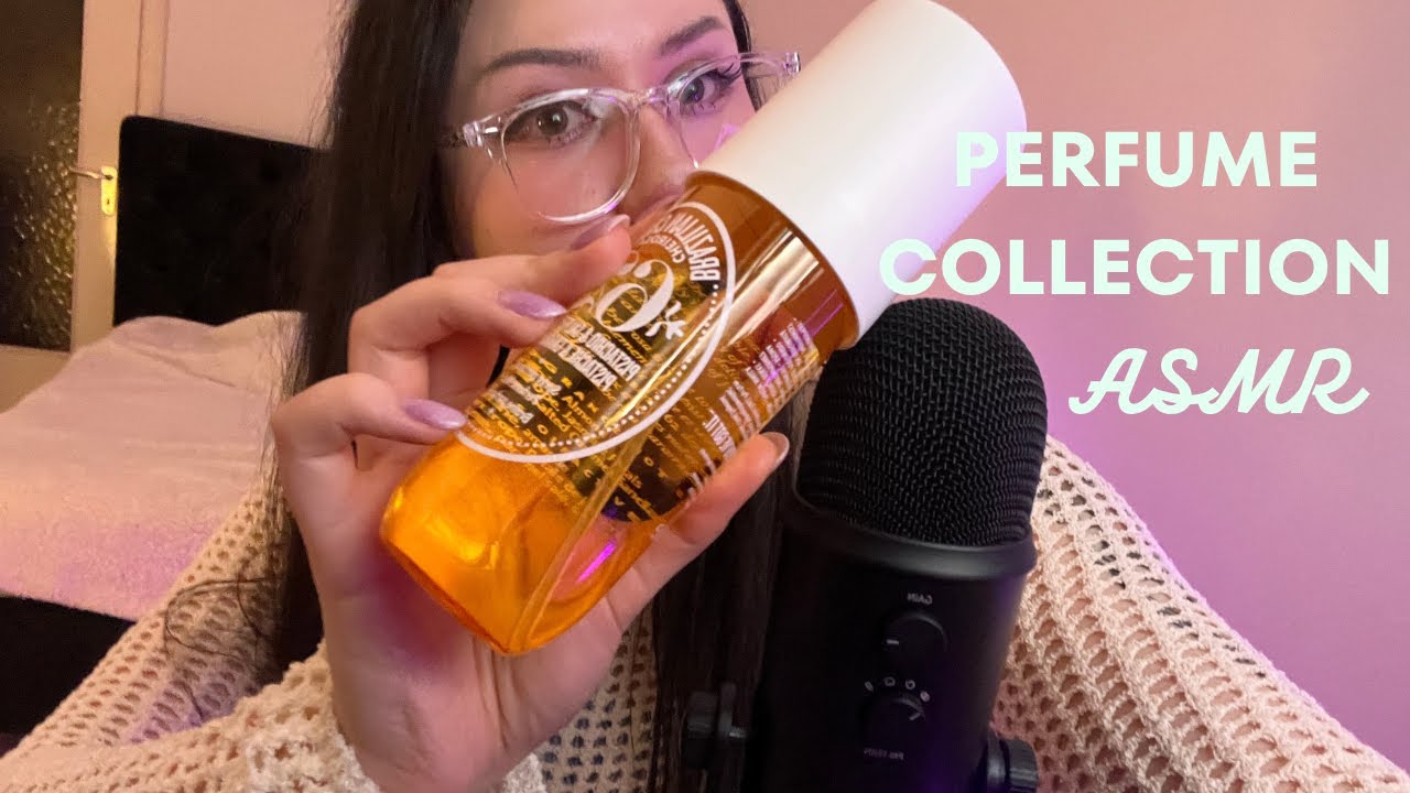 ASMR perfume collection l whispering and glass tapping asmr