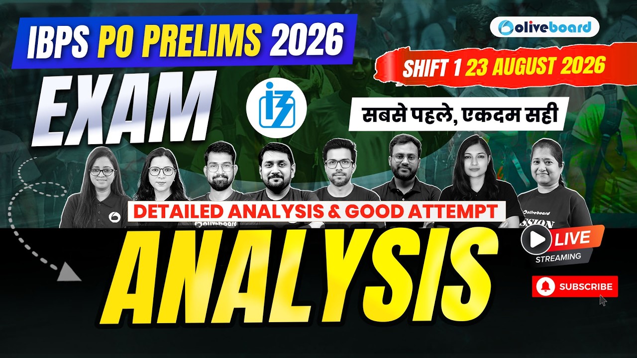 IBPS PO Prelims Shift 1 Exam Analysis (23 Aug 2026) | सबसे पहले, एकदम सही | IBPS PO Exam Analysis
