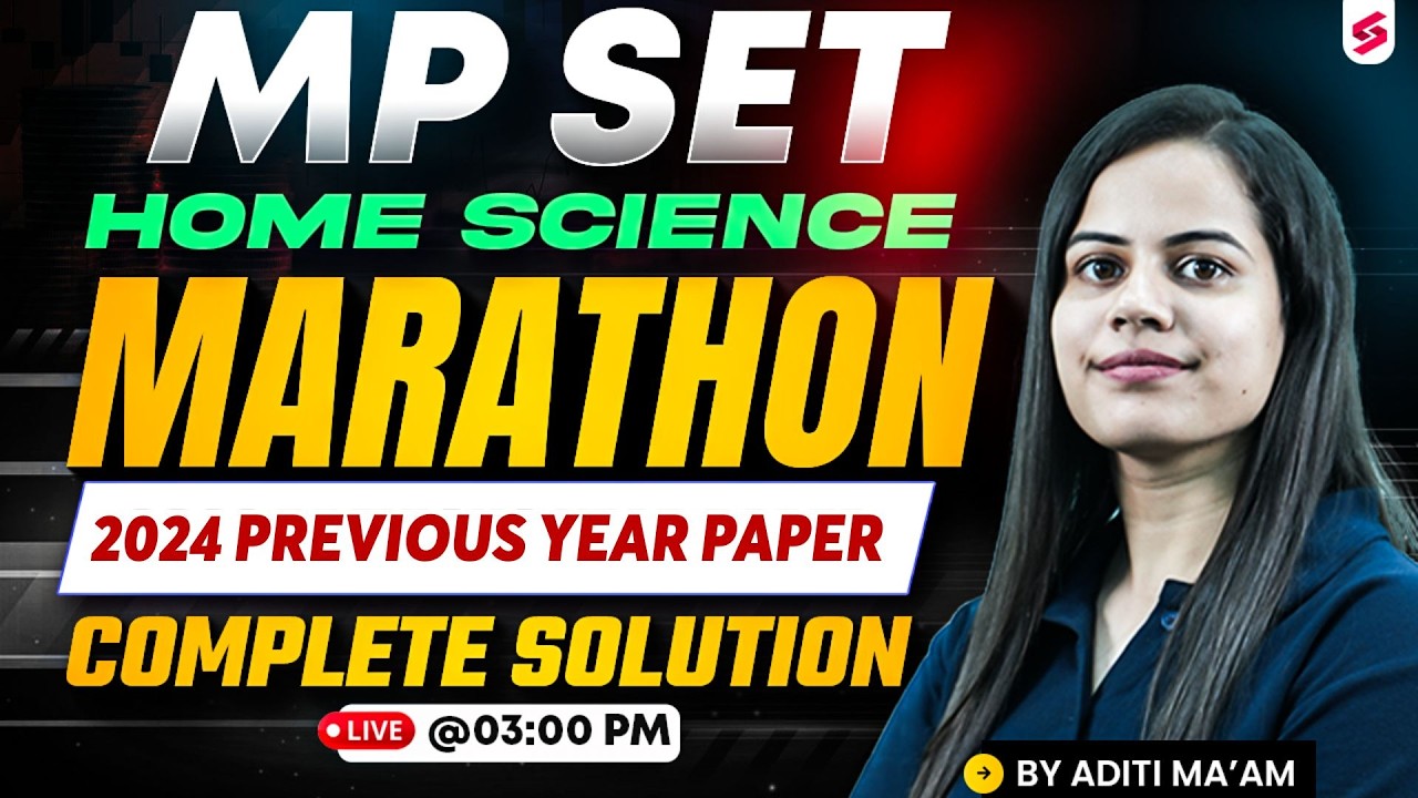 MP SET Home Science Previous Year Question Paper(2024) | MP SET Home Science Marathon Class By Aditi