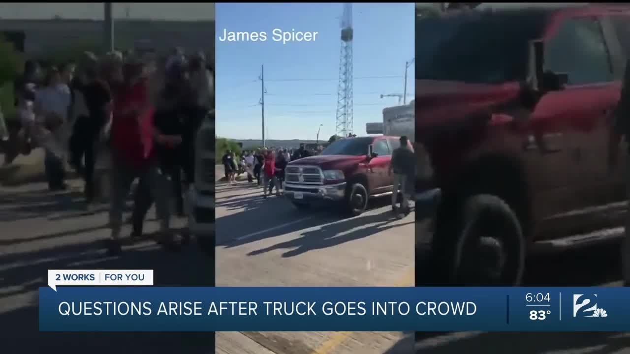 Questions arise after truck goes into crowd