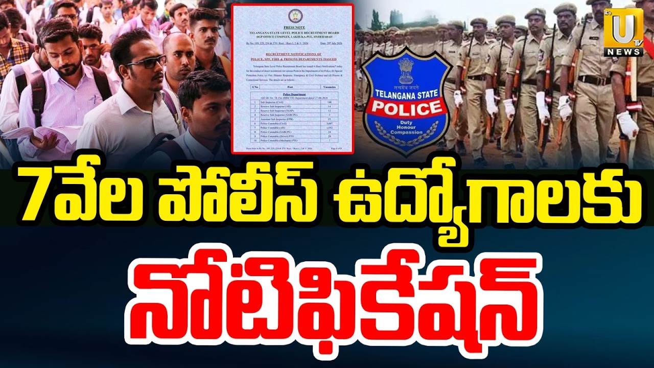 Telangana Police Recruitment 2026: Official Notification Released for 7,437 | Its UTV News