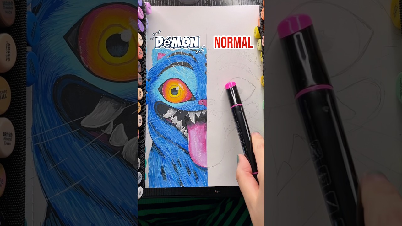 Dessiner le TIGRE Démon HUNTERS en mode VRAIE CHAT ✨ #kpopdemonhunters #dessin