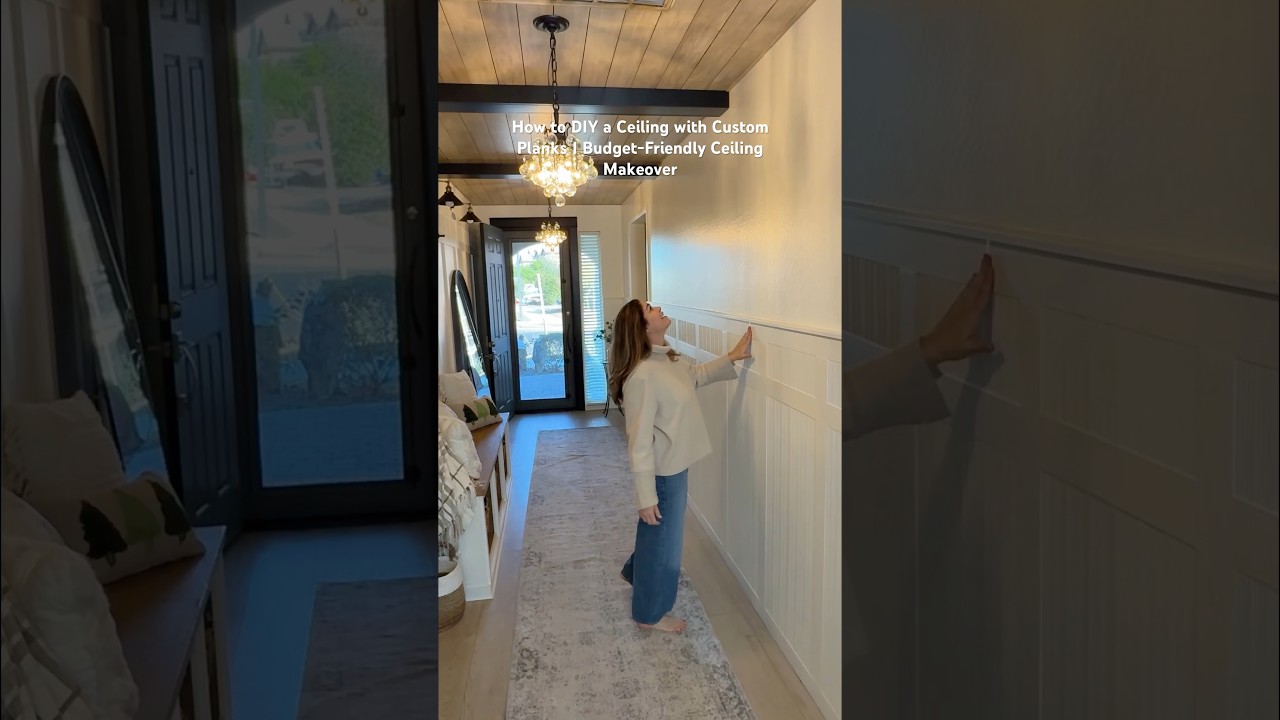 How to DIY a Ceiling with Custom Wood Planks (Budget-Friendly!) #diy #diyprojects