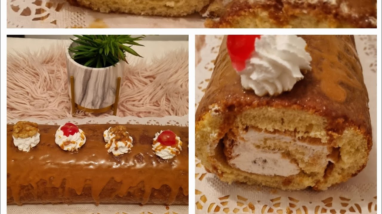 سويس رول بنكهة الكراميل ولا اروع 😋😋😋😋