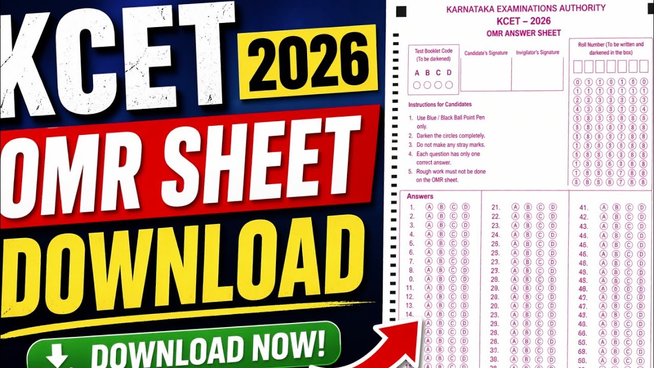 KCET EXAM 2026 OMR SHEET DOWNLOAD, HOW TO CHECK KCET OMR SHEET ONLINE 