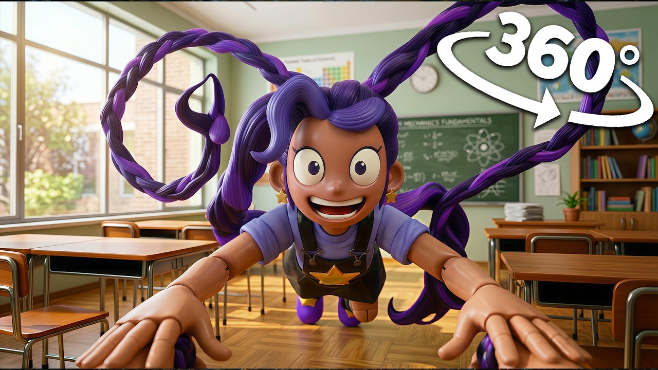 360&deg; LILY LOVE BRAIDS - Attack In School! |VR 8K( Poppy Playtime Chapter 5)