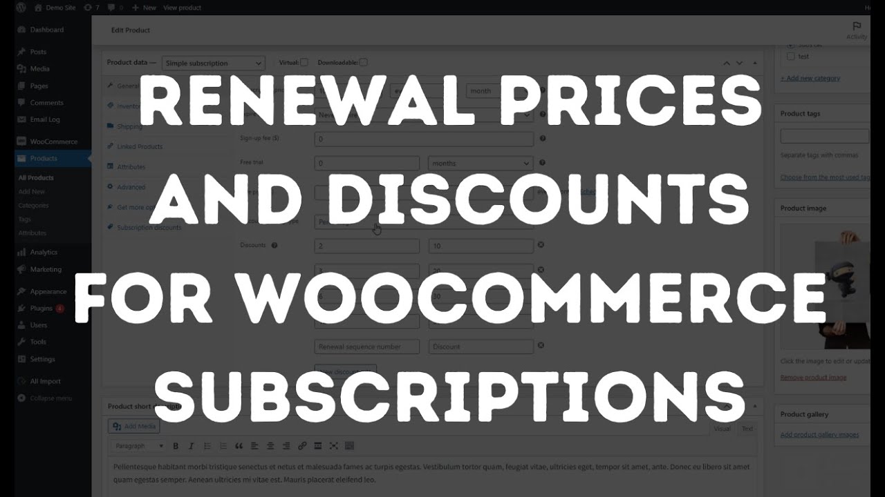 How to set up discounts for WooCommerce Subscription products or change price of renewals?