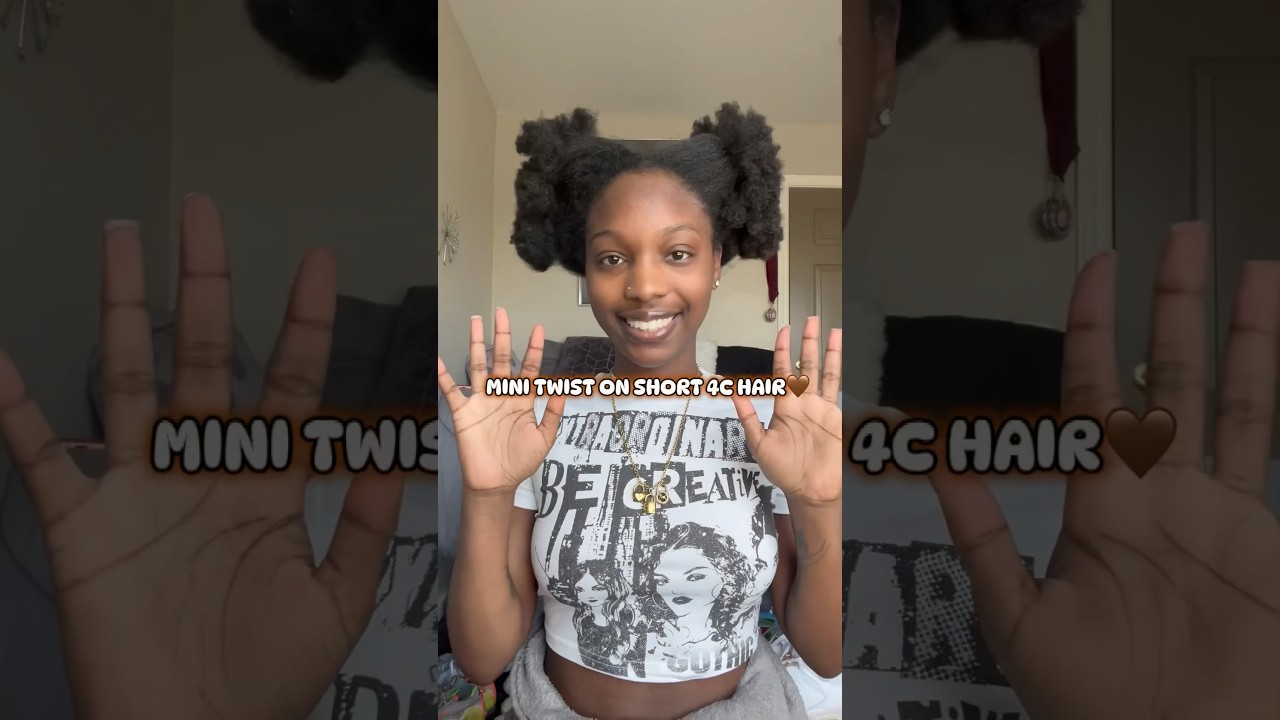 MINI TWIST ON SHORT 4C NATURAL HAIR🤎 #shortsfeed #shorts #hair