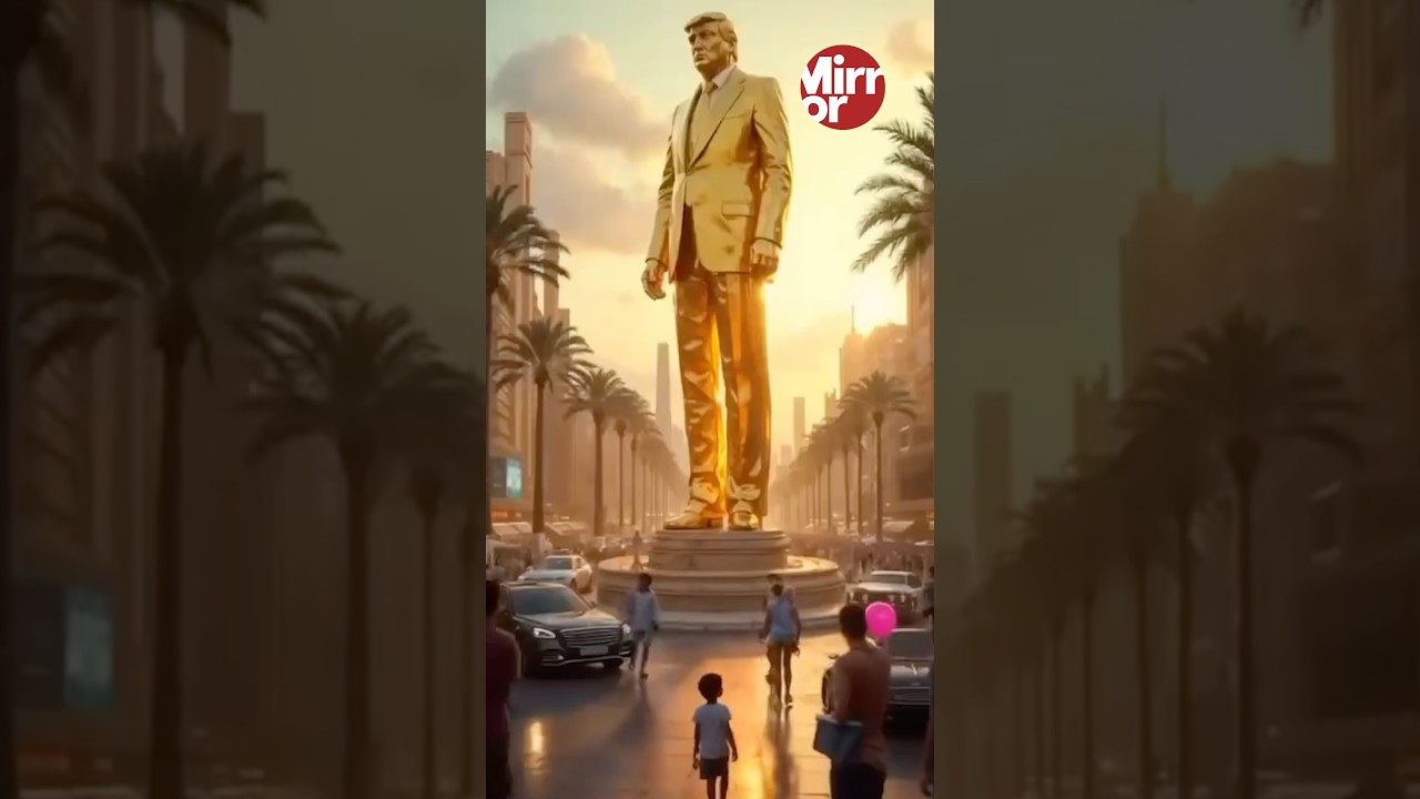 Donald Trump posts AI video of Gaza as beach resort with golden statue of himself #Gaza #Shorts