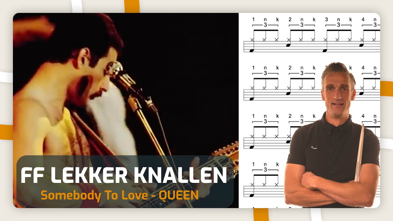 Drum mee met Queen - Somebody To Love - Online Drumles